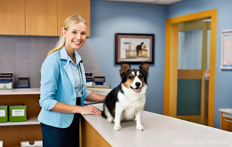 수의사 고객 응대 스킬 - **Prompt 1: A Reassuring Welcome at the Animal Clinic Reception**
    "A friendly female receptionis...