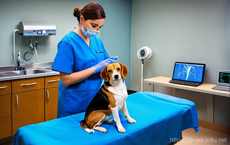 수의학에서 중요하게 다루는 실습 장비 - **Prompt: High-Precision Veterinary Ultrasound for Early Diagnosis**
    "A compassionate veterinari...