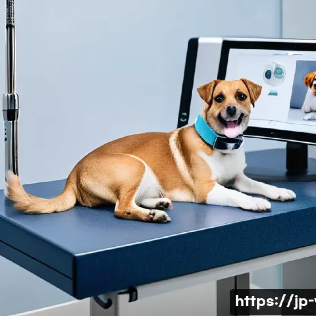 동물 종류별 진단 장비 차이 - A compact veterinary ultrasound device designed for small pets like cats and small dogs, featuring a...
