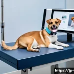 동물 종류별 진단 장비 차이 - A compact veterinary ultrasound device designed for small pets like cats and small dogs, featuring a...