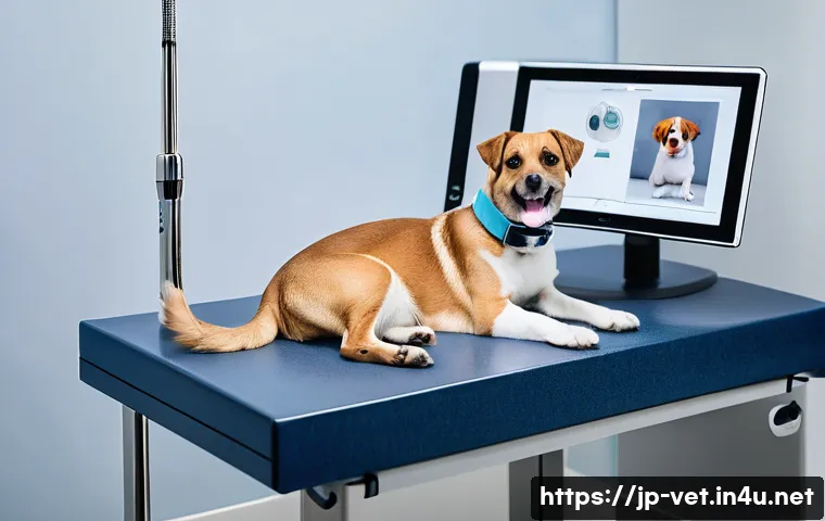 동물 종류별 진단 장비 차이 - A compact veterinary ultrasound device designed for small pets like cats and small dogs, featuring a...